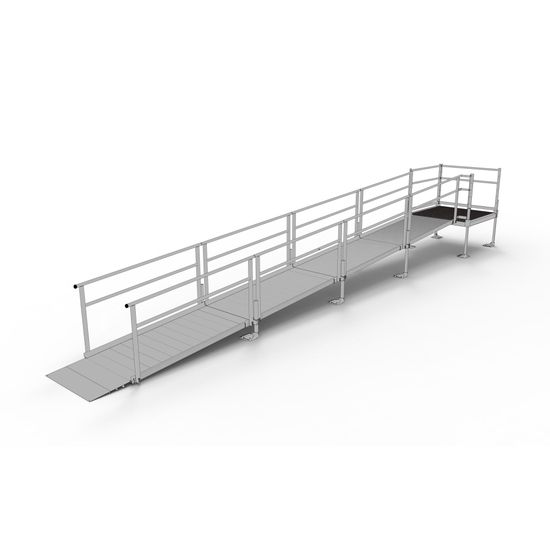 SSS24S44T Silver Spring Clearway 24 Straight Modular Ramp with 4 Top Platform
