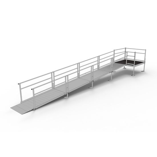 SSS24S55T Silver Spring Clearway 24 Straight Modular Ramp with 5 Top Platform