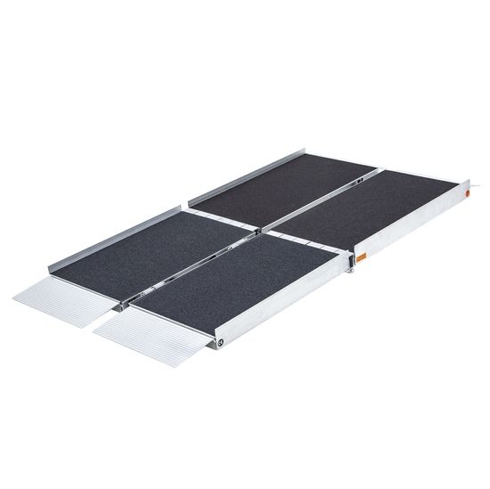 Silver Ramp 6 ft. Silver Spring Aluminum Multi-Fold Mobility Scooter and Wheelchair ...