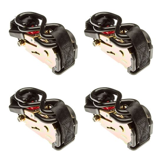 Strap-Retractable-1-4 1 x 6 Retractable Ratchet Strap with S-Hooks - 4-Pack
