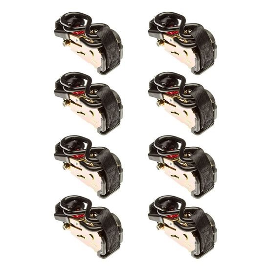 Strap-Retractable-1-8 1 x 6 Retractable Ratchet Strap with S-Hooks - 8-Pack