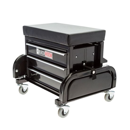 CL-TB-SEAT Black Widow Toolbox Creeper Seat with Drawers