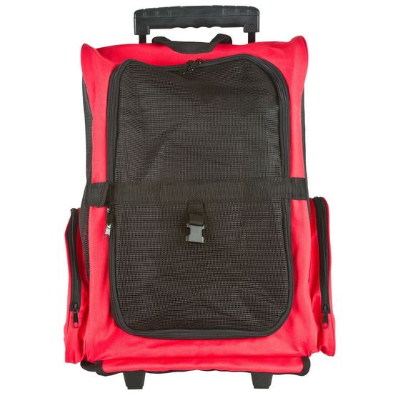 CL-WPC-Red Red Airline Approved Travel Pet Backpack  Carrier with Wheels