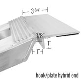 CL-02-12-072-046-S 6 L x 12 W Hook  Plate Hybrid End Aluminum Car Trailer Ramps Stub Foot - 2500-lb per axle Capacity 02-12-072-046-S__3