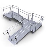 10-44552TP-I Harmar Elevation 10 Side-Entry L-Shaped Modular Ramp with 4 Top Platform - Installation Included