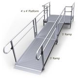 10-44S-I Harmar Elevation 10 Straight Modular Ramp with 4 Platform - Installation Included 1