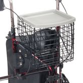10289RD 3 Wheel Walker Rollator With Basket Tray And Pouch Flame Red 2