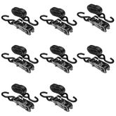10RAT-S-8B 1 x 10 Black Ratchet Straps with S-Hooks - Pack of 8