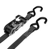 10RAT-S-8B 1 x 10 Black Ratchet Straps with S-Hooks - Pack of 8 1