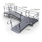 11-44552TP-I Harmar Elevation 11 Side-Entry L-Shaped Modular Ramp with 4 Top Platform - Installation Included 1