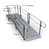11-55T-I Harmar Elevation 11 Side-Entry Straight Modular Ramp with 5 Platform - Installation Included 1