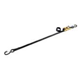 111111 1 x 10 Ratchet Tie-Down Strap with S-Hook  Keeper - Black