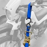113111 1 x 10 Ratchet Tie-Down Strap with S-Hook  Keeper - Red 2