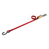 113112 1 x 12 Ratchet Tie-Down Strap with S-Hook - Red