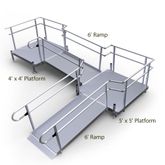 12-44552TP Harmar Elevation 12 Side-Entry L-Shaped Modular Ramp with 4 Top Platform 1