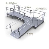12-55ST-I Harmar Elevation 12 L-Shaped Modular Ramp with 5 Top Platform - Installation Included 1