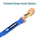 121011 2 x 10 Ratchet Strap with Twisted Snap Hooks Direct Hook - Black 1