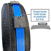 122911 2 x 10 Tire Block Strap with VersaTie Track Ends - Blue 2