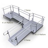 13-44552TP-I Harmar Elevation 13 Side-Entry L-Shaped Modular Ramp with 4 Top Platform - Installation Included 1