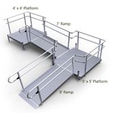 15-44552TP Harmar Elevation 15 Side-Entry L-Shaped Modular Ramp with 4 Top Platform 1