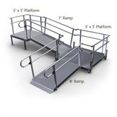 15-552TP Harmar Elevation 15 Side-Entry L-Shaped Modular Ramp with 5 Top Platform 1