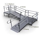 16-552TP-I Harmar Elevation 16 Side-Entry L-Shaped Modular Ramp with 5 Top Platform - Installation Included 1