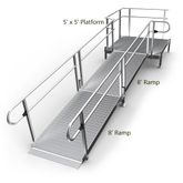 16-55T-I Harmar Elevation 16 Side-Entry Straight Modular Ramp with 5 Platform - Installation Included 1
