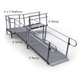 18-5590T-I Harmar Elevation 18 L-Shaped Modular Ramp with 5 Turning Platform- Installation Included 1
