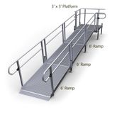 18-55T-I Harmar Elevation 18 Side-Entry Straight Modular Ramp with 5 Platform - Installation Included 1
