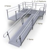 20-55SB Harmar Elevation 20 U-Shaped Modular Ramp with 10 Turning Platform 1