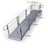 20-55T-I Harmar Elevation 20 Side-Entry Straight Modular Ramp with 5 Platform - Installation Included 1