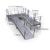 20-55TSB55-I Harmar Elevation 20 Side-Entry U-Shaped Modular Ramp with 5 Top Platform 10 Turning Platform - Installation Included 1