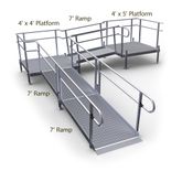 21-44552TP Harmar Elevation 21 Side-Entry L-Shaped Modular Ramp with 4 Top Platform 1