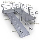 21-44TSB45 Harmar Elevation 21 Side-Entry U-Shaped Modular Ramp with 4 Top Platform 8 Turning Platform 1