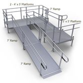 21-55TSB45 Harmar Elevation 21 Side-Entry U-Shaped Modular Ramp with 5 Top Platform 8 Turning Platform 1
