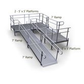 21-55TSB55 Harmar Elevation 21 Side-Entry U-Shaped Modular Ramp with 5 Top Platform 10 Turning Platform 1