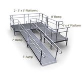 22-44TSB55 Harmar Elevation 22 Side-Entry U-Shaped Modular Ramp with 4 Top Platform 10 Turning Platform 1