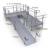 22-55TSB45 Harmar Elevation 22 Side-Entry U-Shaped Modular Ramp with 5 Top Platform 8 Turning Platform 1