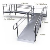 23-44552TP-I Harmar Elevation 23 Side-Entry L-Shaped Modular Ramp with 4 Top Platform - Installation Included 1
