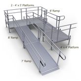 23-44TSB45 Harmar Elevation 23 Side-Entry U-Shaped Modular Ramp with 4 Top Platform 8 Turning Platform 1