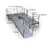 23-44TSB55 Harmar Elevation 23 Side-Entry U-Shaped Modular Ramp with 4 Top Platform 10 Turning Platform 1