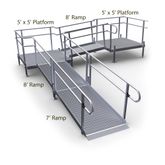 23-552TP-I Harmar Elevation 23 Side-Entry L-Shaped Modular Ramp with 5 Top Platform - Installation Included 1