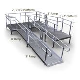 24-44SSB55-I Harmar Elevation 24 U-Shaped Modular Ramp with 4 Top Platform 10 Turning Platform - Installation Included 1
