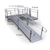 24-45SB-I Harmar Elevation 24 U-Shaped Modular Ramp with 8 Turning Platform - Installation Included 1