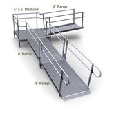 24-5590T-I Harmar Elevation 24 L-Shaped Modular Ramp with 5 Turning Platform - Installation Included 1