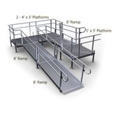 24-55SSB45-I Harmar Elevation 24 U-Shaped Modular Ramp with 5 Top Platform 8 Turning Platform - Installation Included 1