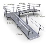24-55ST-I Harmar Elevation 24 L-Shaped Modular Ramp with 5 Top Platform - Installation Included 1