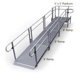 24-55T-I Harmar Elevation 24 Side-Entry Straight Modular Ramp with 5 Platform - Installation Included 1