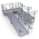 24-55TSB45-I Harmar Elevation 24 Side-Entry U-Shaped Modular Ramp with 5 Top Platform 8 Turning Platform - Installation Included