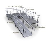 24-55TSB55-I Harmar Elevation 24 Side-Entry U-Shaped Modular Ramp with 5 Top Platform 10 Turning Platform - Installation Included 1